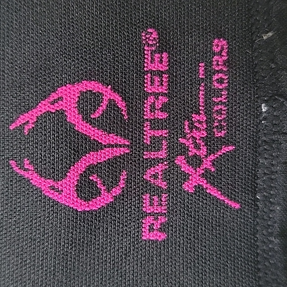 REALTREE Black Pink Camo Cropped Capri Athleisure‎ Activewear Stretch Legging S - Picture 3 of 6